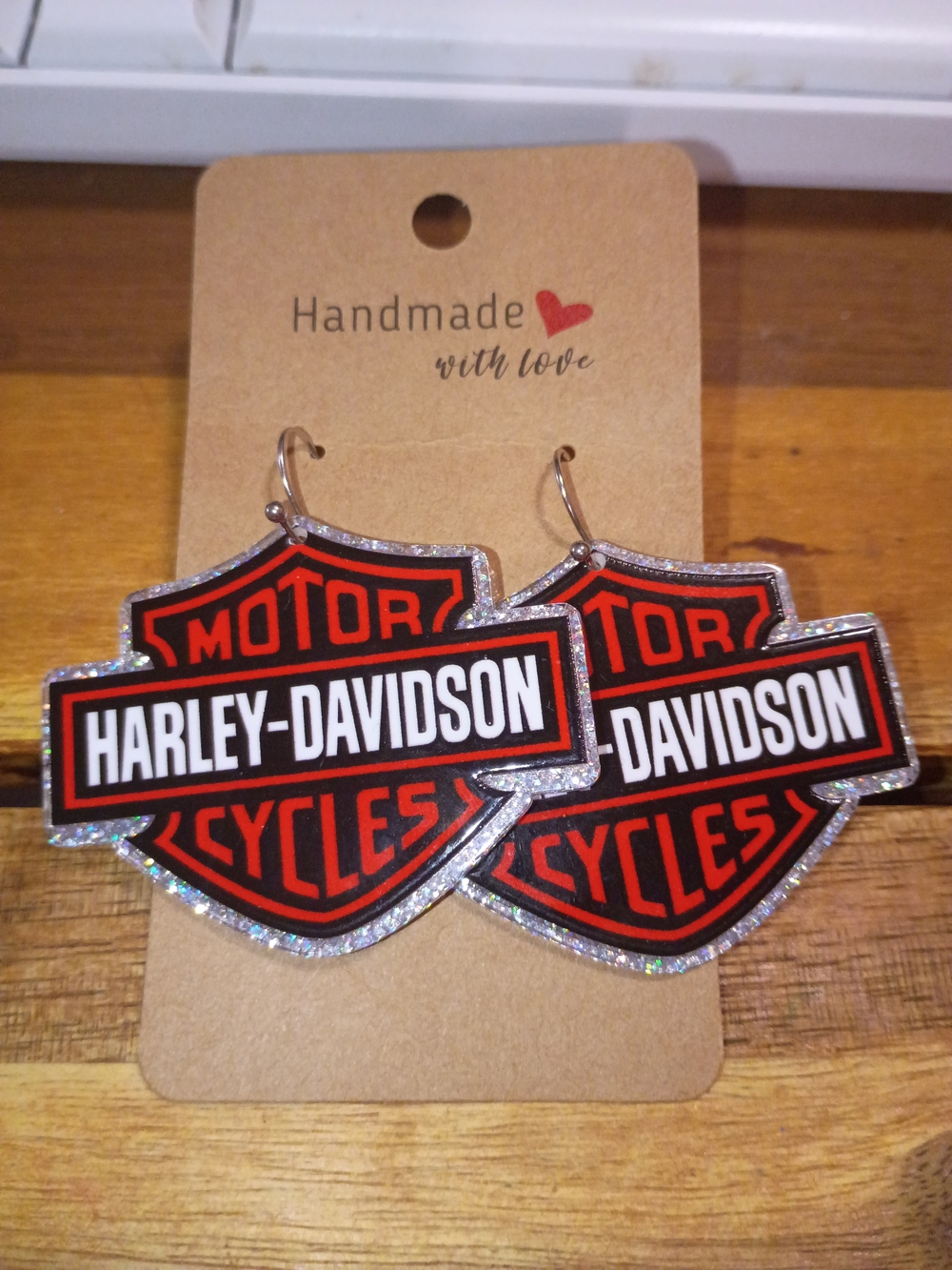 Harley-Davidson logo earrings